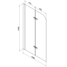 Mexen Vega 160 x 70 cm-es négyszögletes kád burkolattal és 2-szárnyú paravánnal, 100 cm, átlátszó, króm
