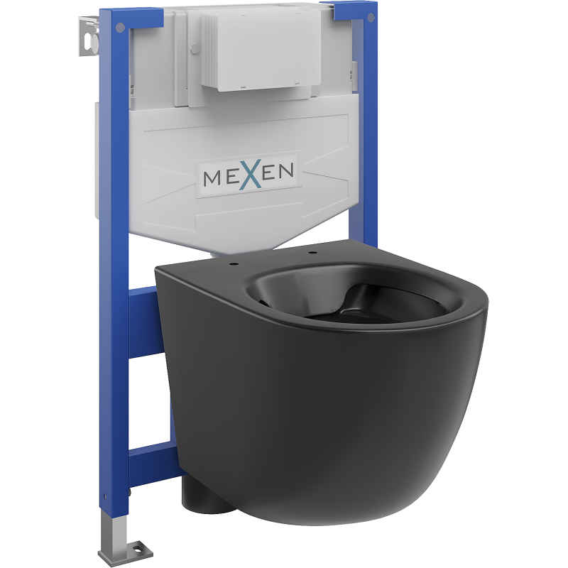 Mexen beépíthető Felix XS-F WC váz WC csészével Lena, Fekete matt - 6803322XX85