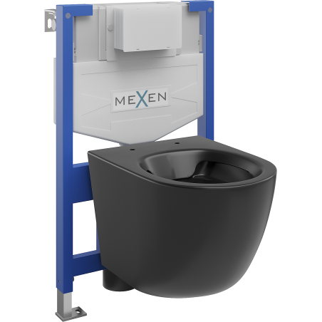Mexen set WC încastrat cadru Felix XS-F cu vas de toaletă  Lena, Negru mat - 6803322XX85