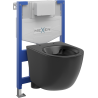 Mexen falra szerelhető WC keret Fenix XS-F Lena WC csészével, fekete matt - 6803322XX85