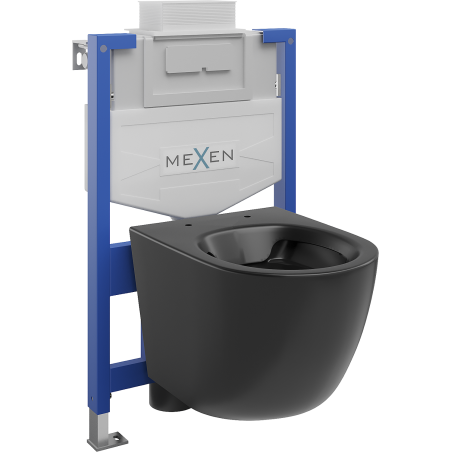 Mexen Fenix XS-U beépített WC-keret Lena WC csészével, matt fekete - 6853322XX85