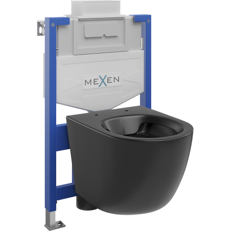 Mexen Lena falba alatti WC szett Fenix XS-U WC csészével, fekete matt - 6853322XX85