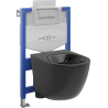 Mexen Fenix XS-U beépített WC-keret Lena WC csészével, matt fekete - 6853322XX85