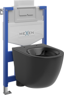 Mexen Lena falba alatti WC szett Fenix XS-U WC csészével, fekete matt - 6853322XX85