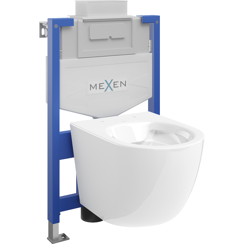 Mexen Lena Fenix XS-U beépített WC tartály kerámia WC csésze, fényes fehér - 6853322XX00