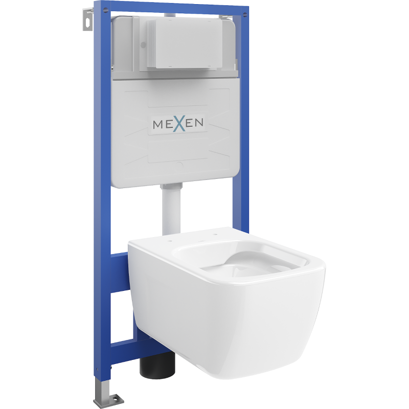 Mexen WC beépített készlet Fenix Slim kerettel és Margo WC-csészével, fényes fehér - 6103342XX00