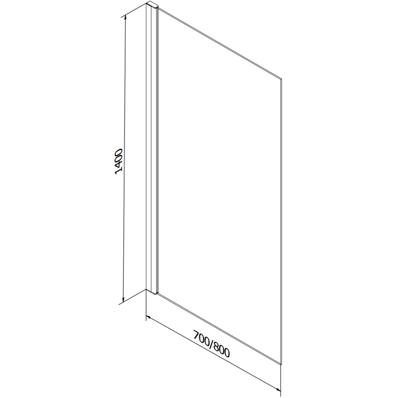 Mexen Alex paravan pentru cadă 1-canat 80 x 140 cm, ramă neagră fixă - 893-080-000-70-70