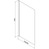 Mexen Cube téglalap alakú kád 170 x 80 cm burkolattal és egyszárnyú válaszfallal 70 cm, fekete minta fix
