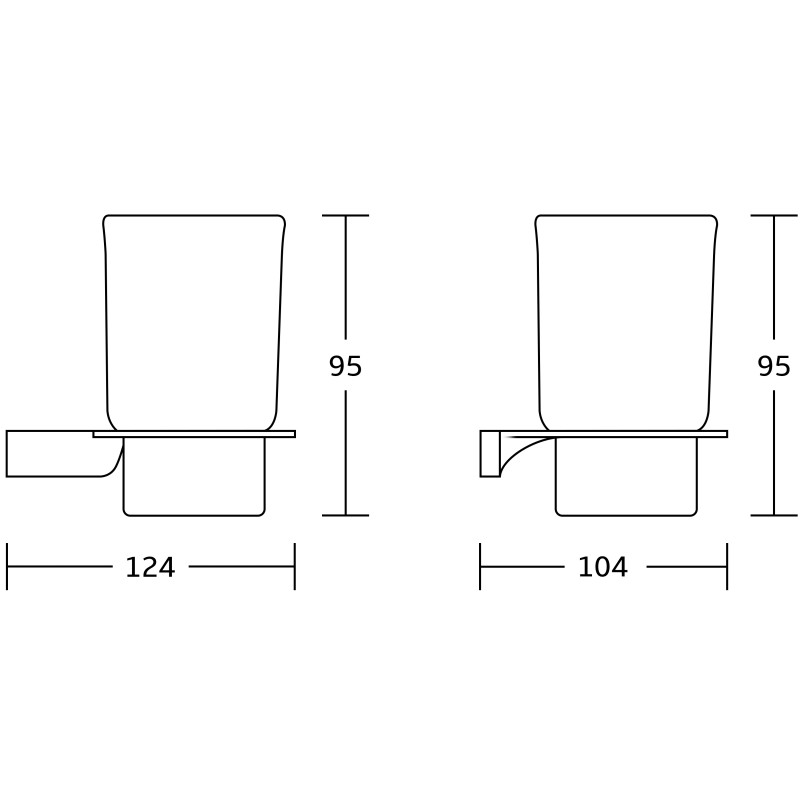 Mexen Rino fogkefetartó pohár, fekete - 7027038-70