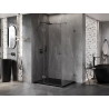 Mexen Lunar T cabină de duș cu ușă rabatabilă stânga 85 x 90 cm, transparent, gri armat periat - 834T-085-090-66-00-L