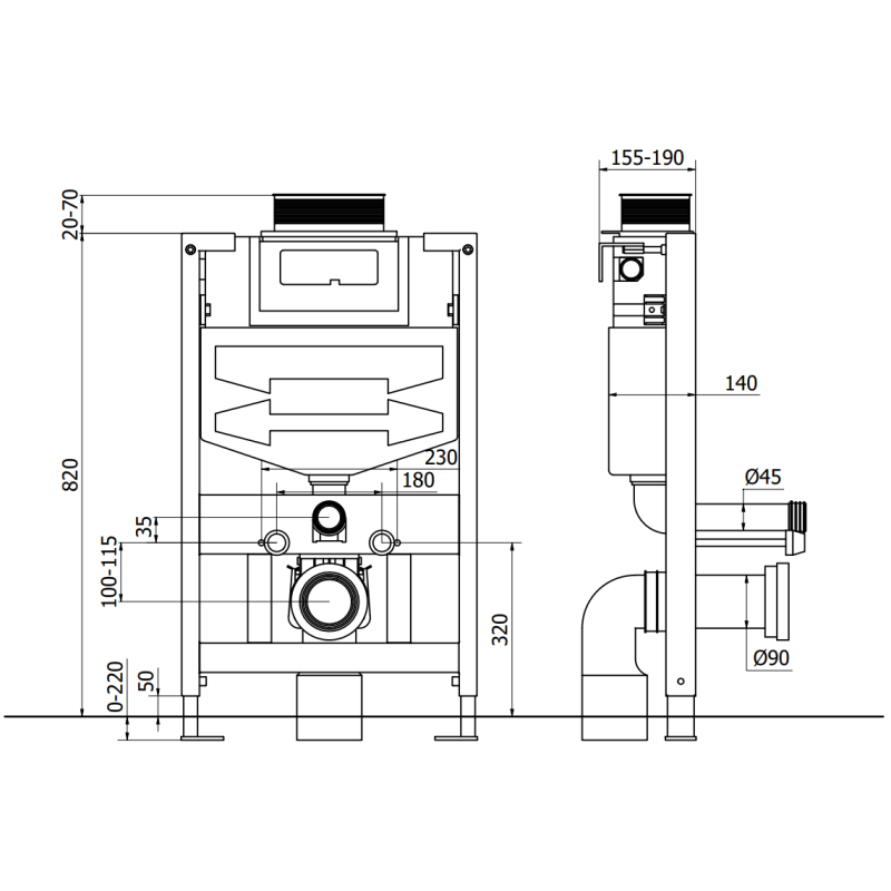 Mexen Fenix XS-U cadru încastrat pentru WC - 60850