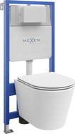 Mexen set WC încastrat cadru Felix Slim cu vas de toaletă  Rico și capac de toaletă cu închidere lentă, Albă mat - 61030724001
