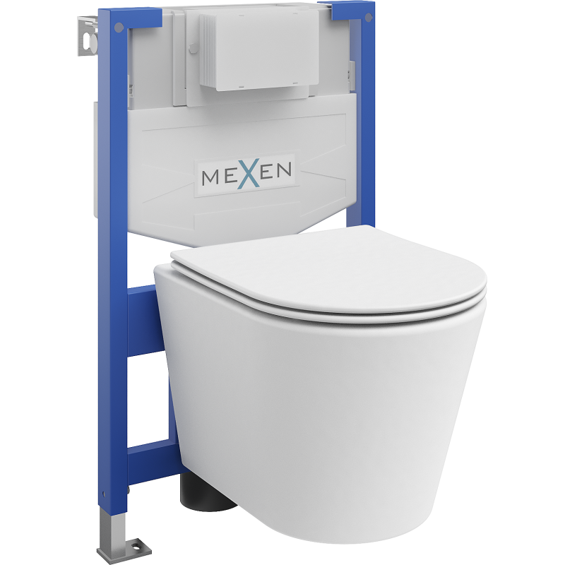 Mexen beépített WC készlet Fenix XS-F szerkezettel, Rico WC csészével és lassan záródó ülőkével, fehér matt - 68030724001