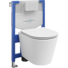 Set încastrat WC Mexen cadru Fenix XS-F cu vas WC Rico și capac cu închidere lentă, alb mat - 68030724001