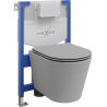 Set încastrat Mexen WC cadru Fenix XS-F cu vas WC Rico și capac cu închidere lentă, gri deschis mat - 68030724061