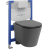 Mexen set WC încastrat cadru Fenix XS-F cu vas WC Rico și capac cu închidere lentă, gri mat închis - 68030724071