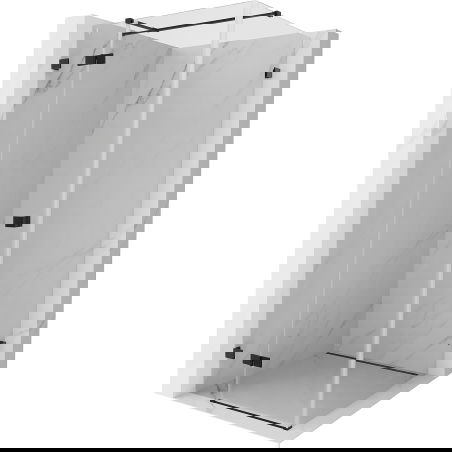 Mexen Lunar T cabina de duș rabatabilă stânga 90 x 90 cm, transparent, neagră - 834T-090-090-70-00-L