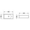 Mexen Inez lavoar pe blat stânga 40 x 20 cm, gri deschis mat - 21484061L