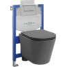 Mexen set WC încastrat Fenix XS-U cu vas WC Rico și capac cu cădere lentă, gri închis mat - 68530724071