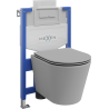 Mexen set WC încastrat cadru Fenix XS-U cu vas WC Rico și capac cu închidere lentă, gri deschis mat - 68530724061