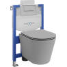 Set îngropat Mexen WC cadru Fenix XS-U cu vas WC Rico și capac cu închidere lentă, gri deschis mat - 68530724061