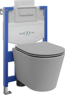 Mexen set WC încastrat cadru Fenix XS-U cu vas WC Rico și capac cu închidere lentă, gri deschis mat - 68530724061