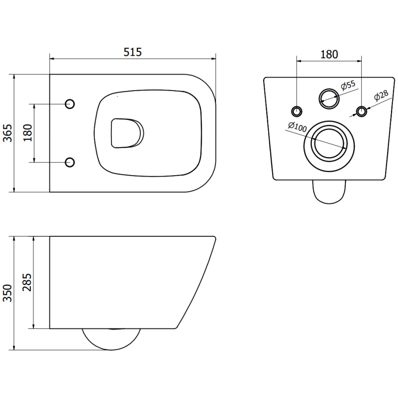 Mexen Madox Rimless WC csésze lassan záródó Slim duroplaszt ülőkével, sötétszürke matt - 30154061