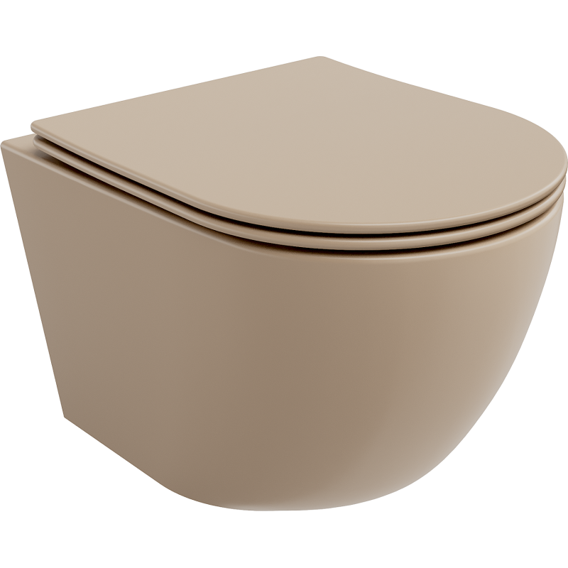 Mexen Lena toaletă wc Rimless cu capac cu cădere lentă slim, duroplast, cappuccino mat - 30224064