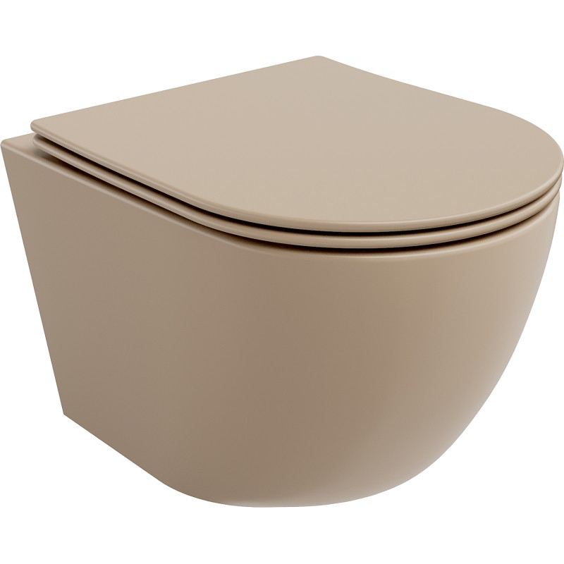 Mexen Lena vas WC Rimless cu capac cu cădere lentă slim, duroplast, cappuccino mat - 30224064