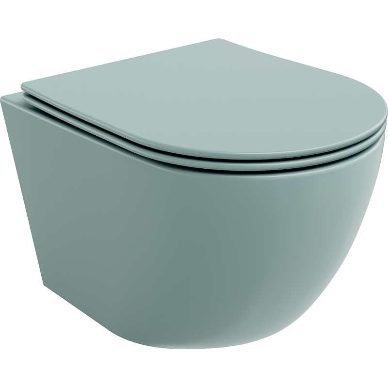 Mexen Lena WC fără ramă cu capac cu închidere lentă, slim, duroplast, verde mat deschis - 30224048