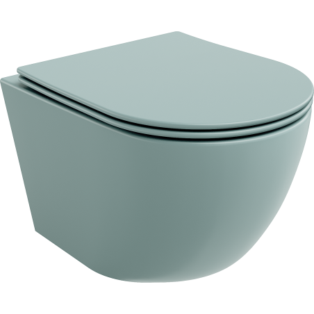 Mexen Lena vas wc Rimless cu capac cu închidere lentă, slim, duroplast, verde deschis mat - 30224048