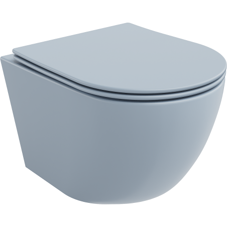 Mexen Lena vas wc fără margini cu capac cu închidere lentă, slim, duroplast, gri-albastru mat - 30224069