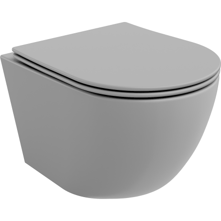 Mexen Lena vas wc rimless cu capac slim cu închidere lentă, duroplast, gri deschis mat - 30224061