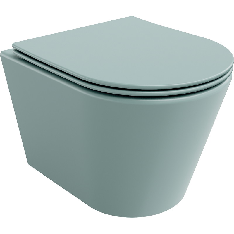 Mexen Rico vas WC Rimless cu capac cu coborâre lentă slim, duroplast, verde deschis mat - 30724048