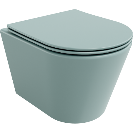 Mexen Rico perem nélküli wc csésze leeresztő automatikás ülőkével, duroplast, Világoszöld matt - 30724048