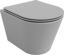 Mexen Rico vas de toaletă Rimless cu capac cu cădere lentă, slim, duroplast, gri deschis mat - 30724061