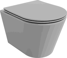 Mexen Rico vas de toaletă Rimless cu capac slim cu închidere lentă , duroplast, Gri deschis mat - 30724061