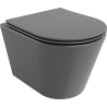 Mexen Rico Rimless WC csésze lassú záródású, vékony duroplast ülőkével, sötét szürke matt - 30724071