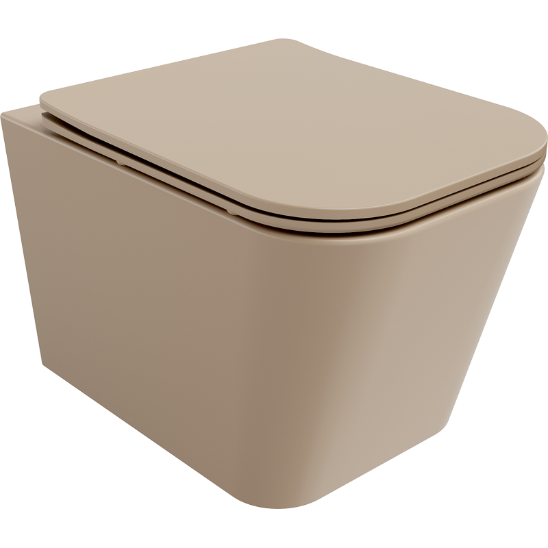Mexen Teo perem nélküli wc csésze leeresztő automatikás ülőkével, duroplast, cappuccino matt - 30854064
