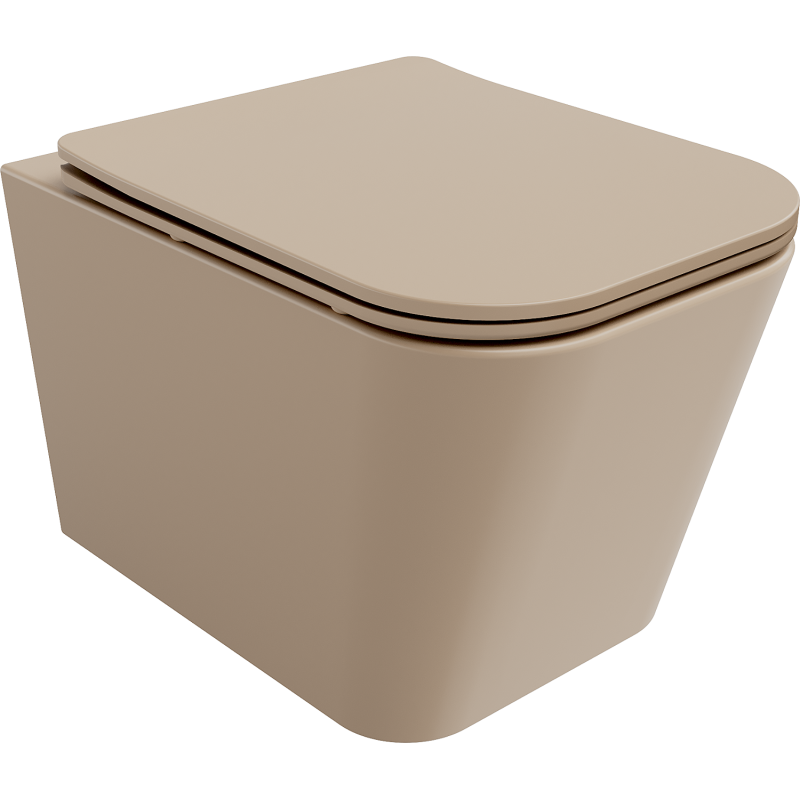 Mexen Teo vas wc Rimless cu capac cu cădere lentă slim, duroplast, cappuccino mat - 30854064