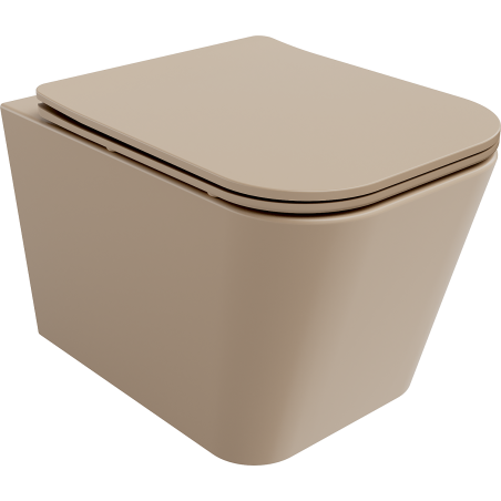 Mexen Teo perem nélküli wc csésze leeresztő automatikás ülőkével, duroplast, cappuccino matt - 30854064