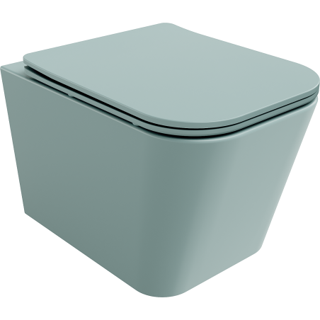 Mexen Teo Rimless wc csésze lassan záródó slim ülőkével, duroplast, világos zöld matt - 30854048
