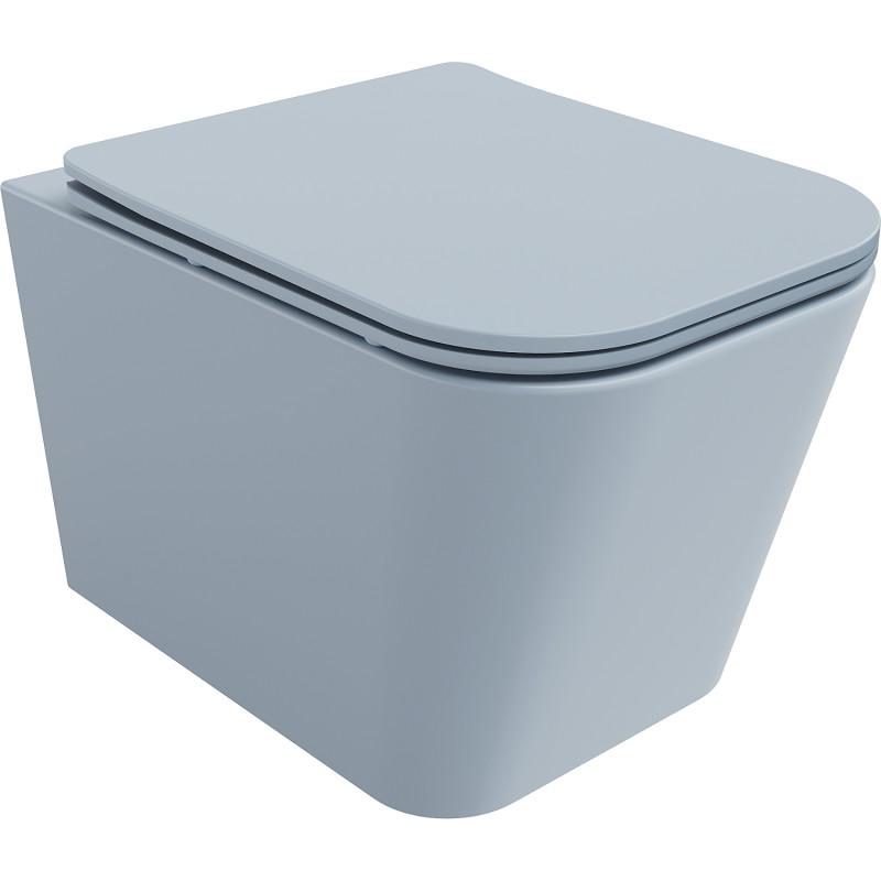 Mexen Teo vas WC fără ramă cu capac cu coborâre lentă slim, duroplast, gri-albastru mat - 30854069