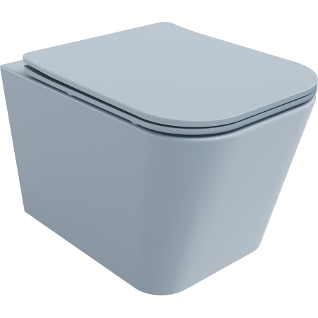 Mexen Teo Rimless WC csésze lassan záródó vékony üléssel, duroplast, szürke-kék matt - 30854069