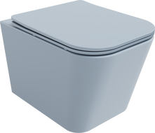Mexen Teo Rimmentes WC csésze lassan záródó slim duroplast üléssel, szürke-kék matt - 30854069