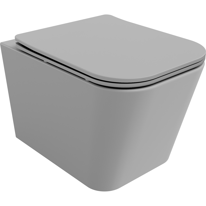 Mexen Teo Rimless WC csésze lassan záródó, keskeny duroplaszt ülőkével, világosszürke matt - 30854061