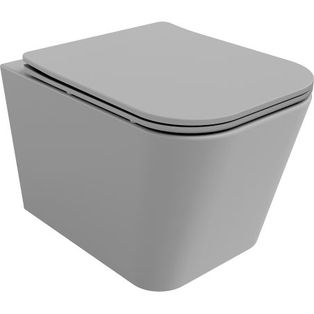 Mexen Teo Rimless WC csésze lassan záródó, keskeny duroplaszt ülőkével, világosszürke matt - 30854061