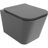Mexen Teo Rimless wc csésze lecsukódó slim tetővel, duroplast, sötét szürke matt - 30854071