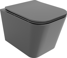 Mexen Teo Rimless wc csésze lecsukódó slim tetővel, duroplast, sötét szürke matt - 30854071
