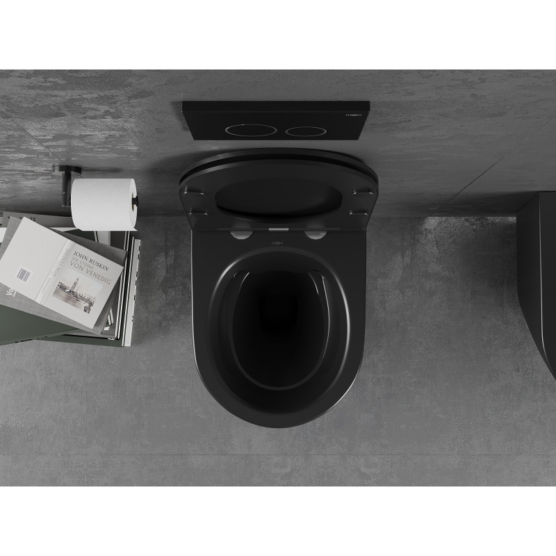 Mexen Lena wc csésze perem nélküli, fekete matt - 3322XX85